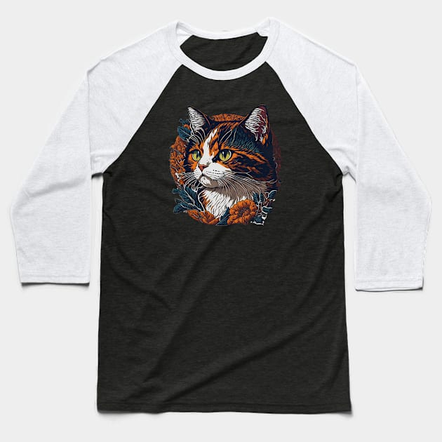 Cat Breed - Calico Cat Baseball T-Shirt by ImaginativeInkPOD